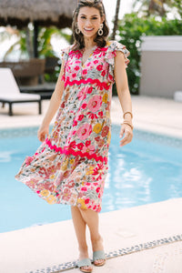cute midi dresses for women, floral midi dresses, trendy online boutique, boutique midi dresses