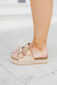 Spring Fling Natural Espadrille Platform Sandals