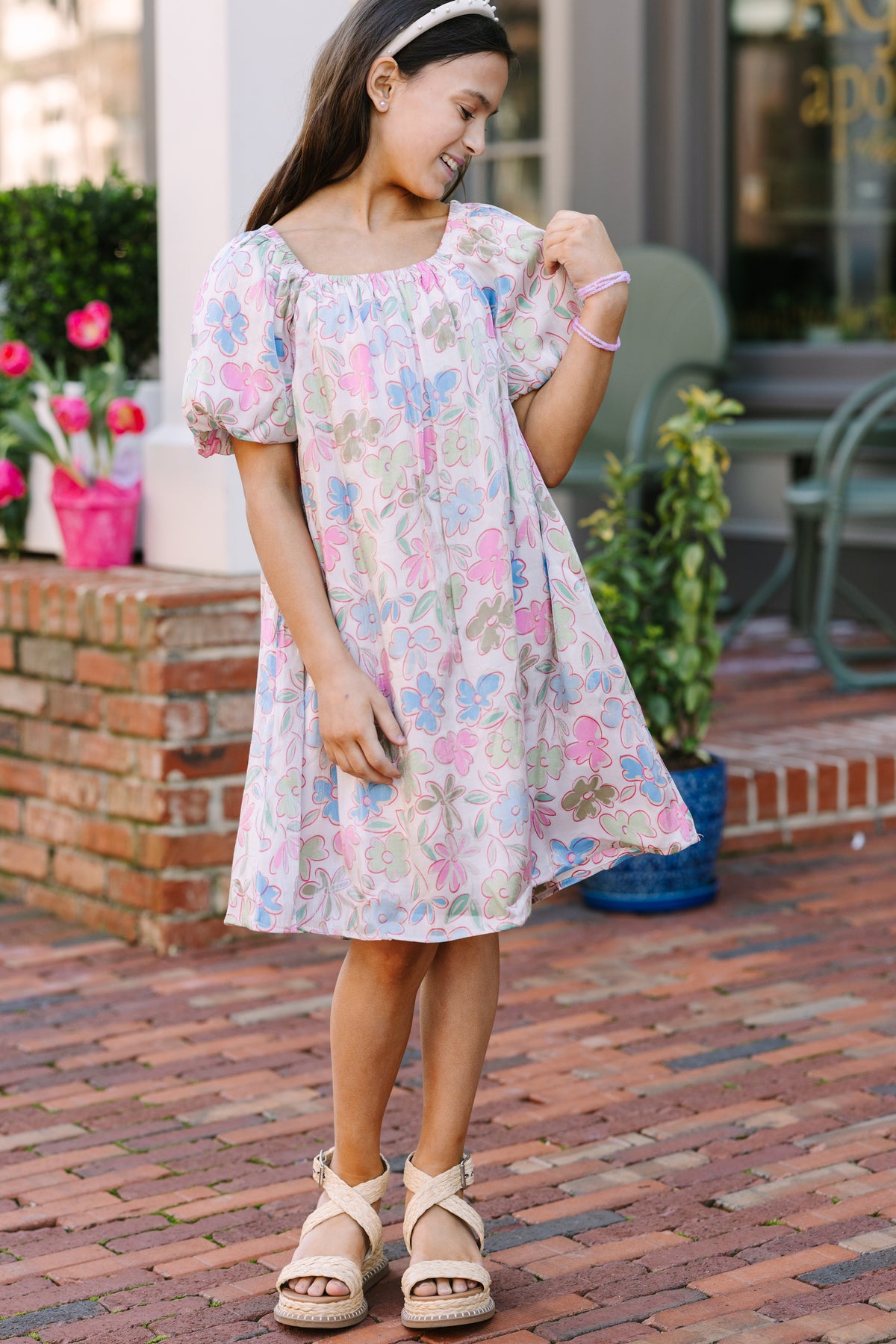 Girls: Play For Keeps Ivory White Floral Babydoll Dress – Shop the Mint