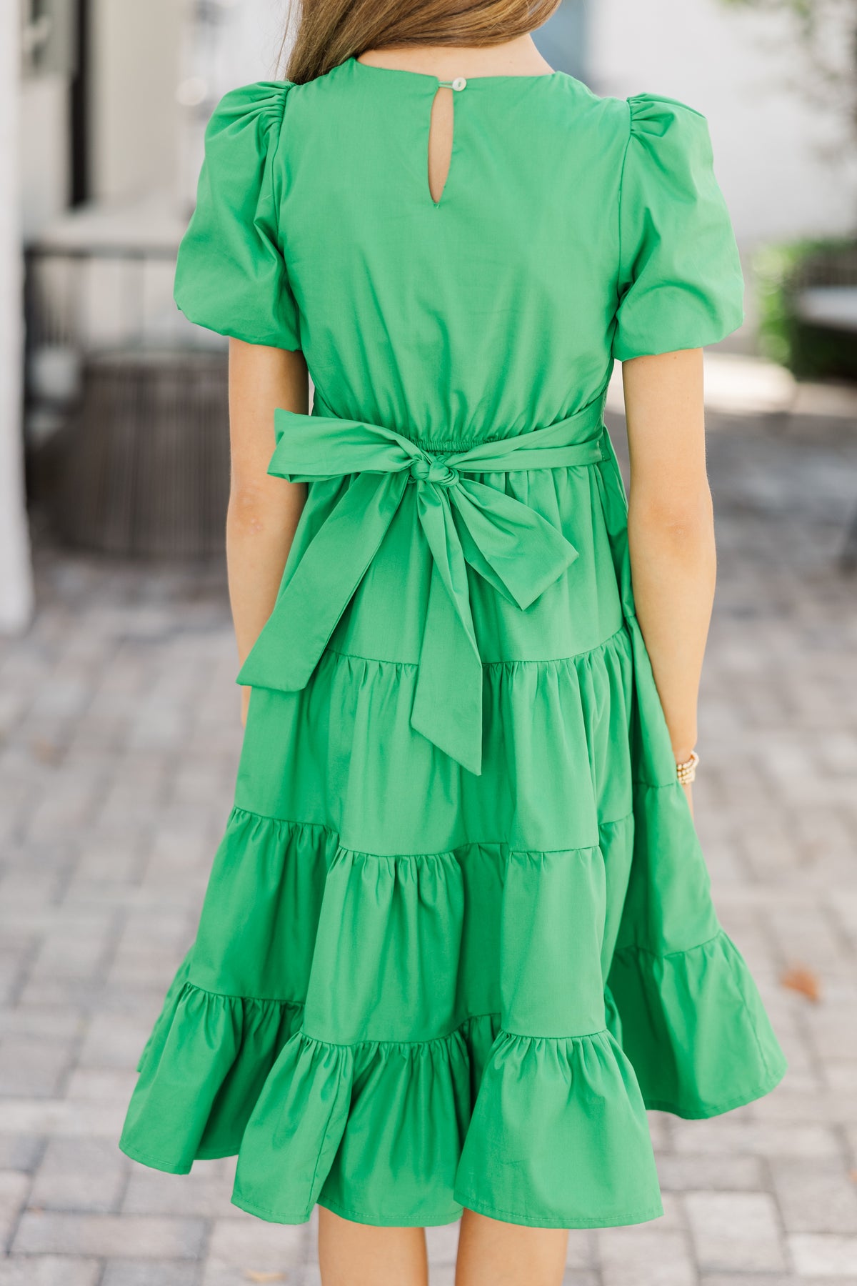 GREEN TIERD DRESS