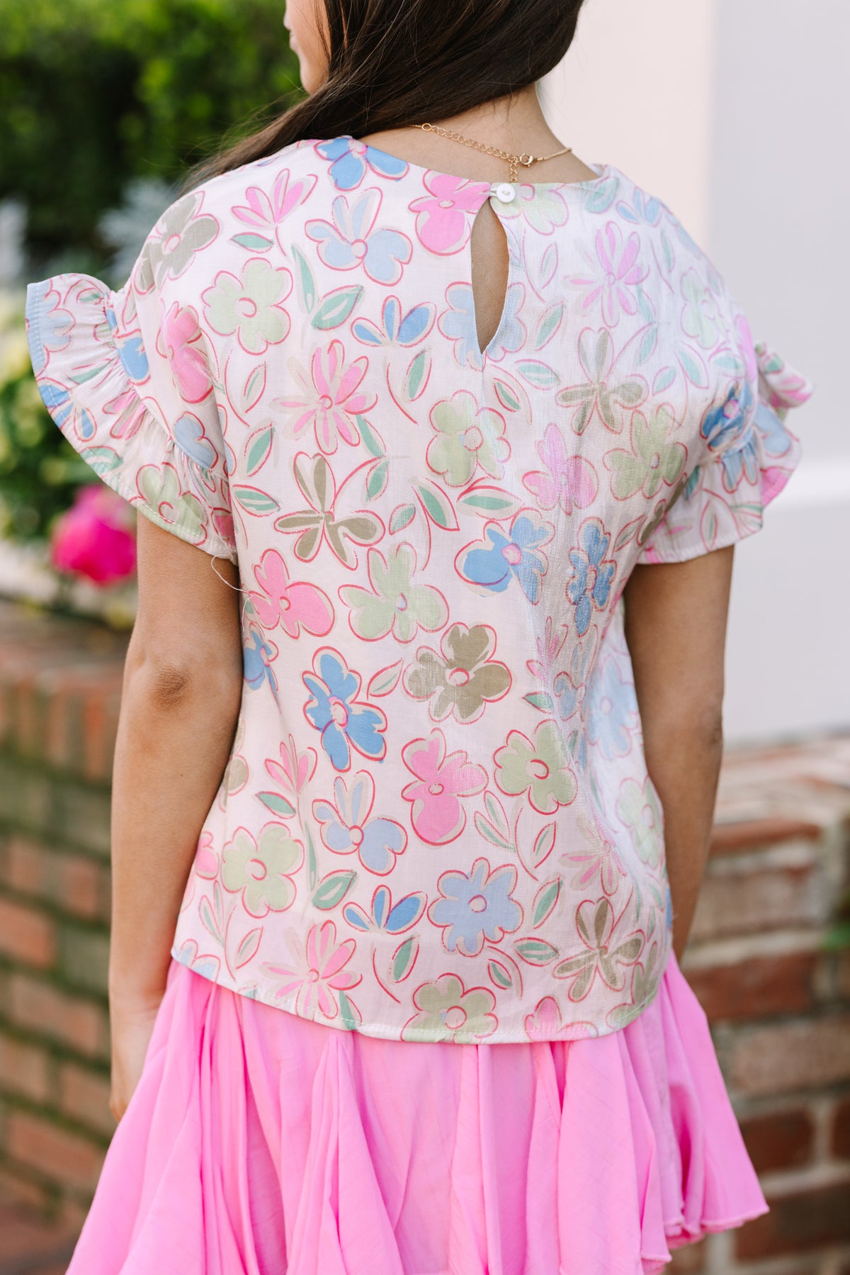 Romy Flower Blouse - Blue