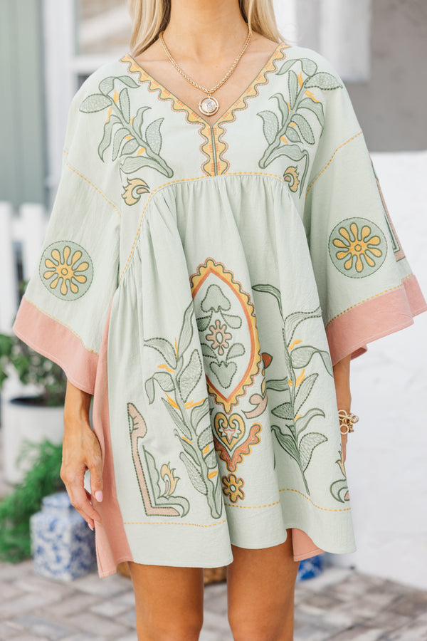 Just My Type Mint Green Floral Embroidery Babydoll Dress Shop the Mint Just My Type Mint Green Floral Embroidery Babydoll Dress Shop the Mint