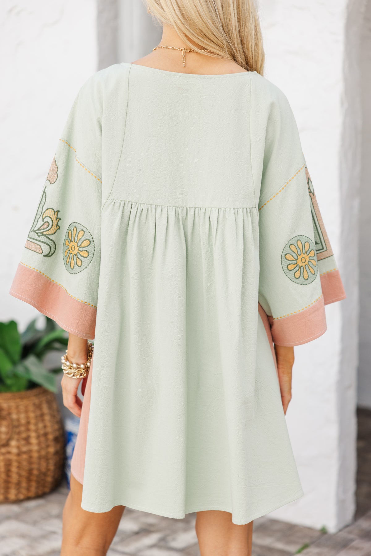 just my type mini dress Just My Type Mint Green Floral Embroidery Babydoll Dress – Shop the Mint