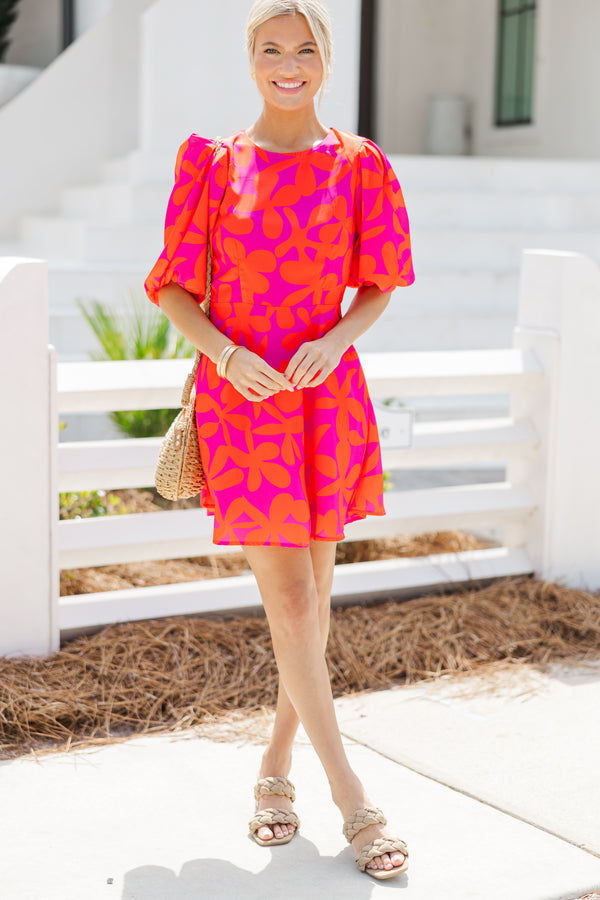 Take Your Love Fuchsia Pink Floral Dress Shop the Mint Take Your Love Fuchsia Pink Floral Dress Shop the Mint