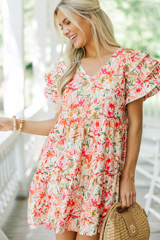 New To You Coral Pink Ditsy Floral Babydoll Dress – Shop the Mint