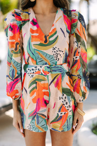 bold rompers, colorful rompers, long sleeve rompers, tropical rompers, boutique rompers
