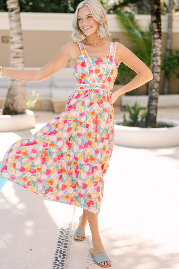 Just For You Pink Floral Midi Dress – Shop the Mint Just For You Pink Floral Midi Dress – Shop the Mint