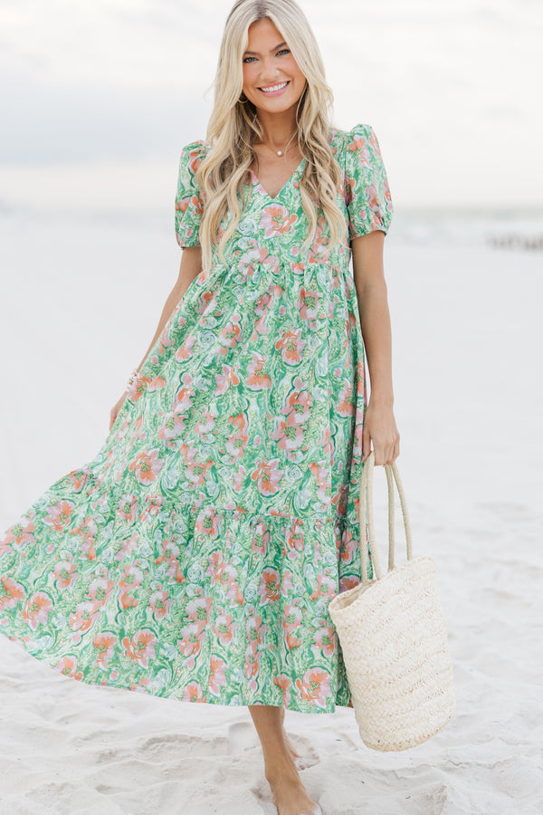 See You Soon Green Ditsy Floral Midi Dress Shop the Mint See You Soon Green Ditsy Floral Midi Dress Shop the Mint