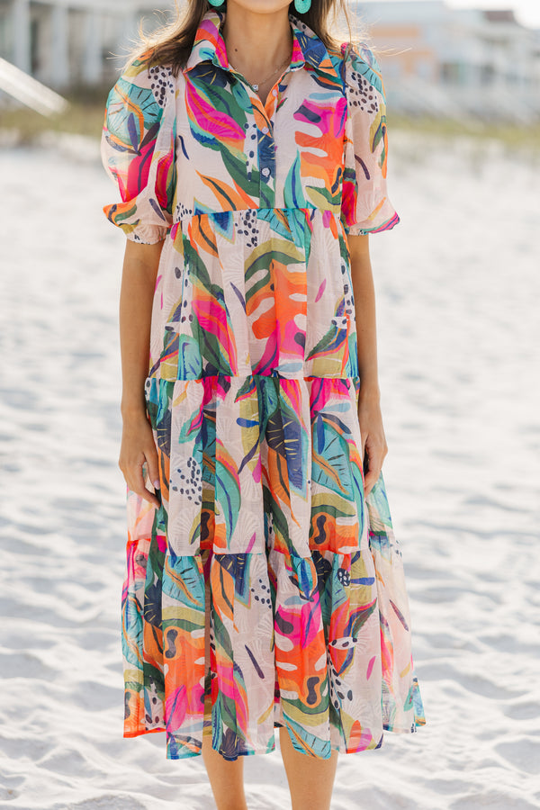 multicolor midi dress Designer Multi Colored Midi Dress