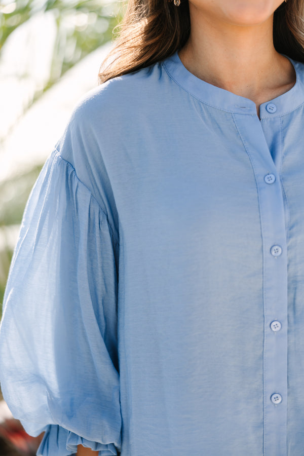 Fate: Far From Over Light Blue Puff Sleeve Blouse
