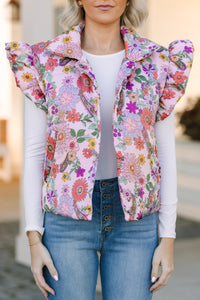 Be True To You Blush Pink Floral Vest