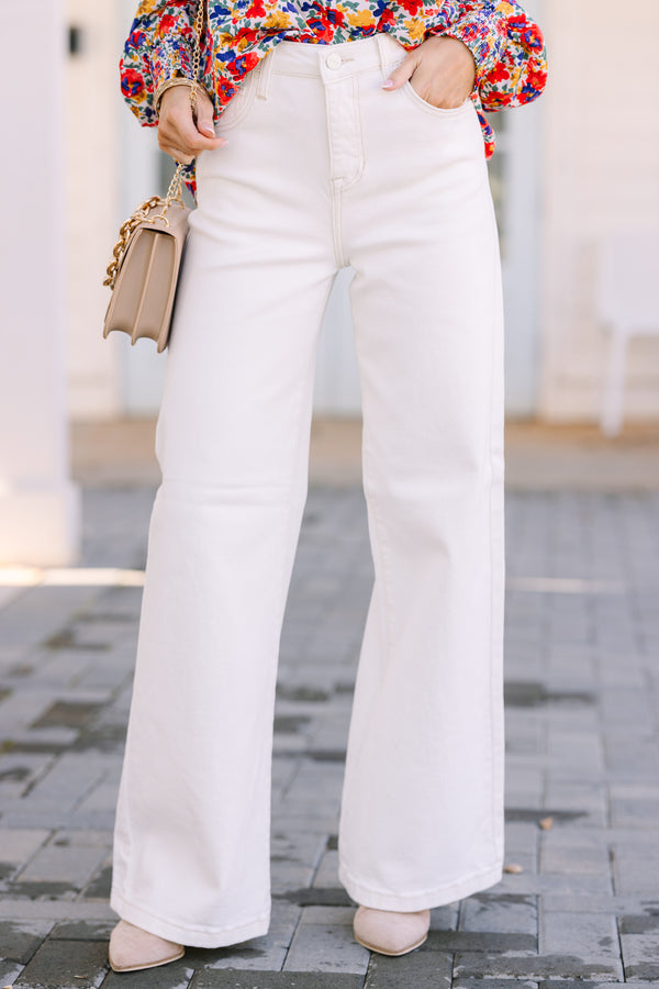 white wide leg jeans, trendy jeans, chic jeans, boutique denim