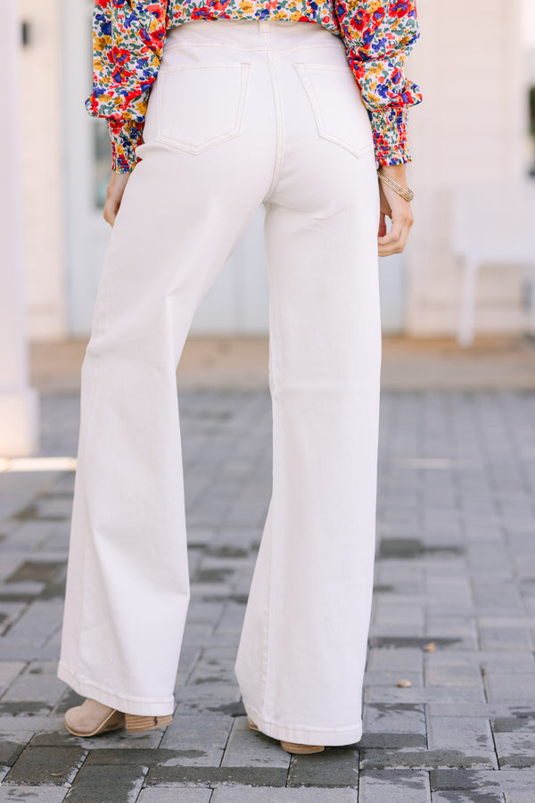 Risen Jeans: Above And Beyond White Wide Leg Jeans – Shop the Mint