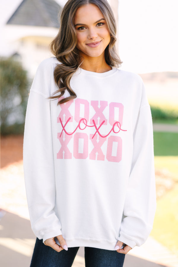 XOXO White Corded Graphic Sweatshirt Shop the Mint