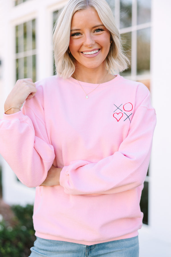 XO Blush Pink Embroidered Sweatshirt Shop the Mint