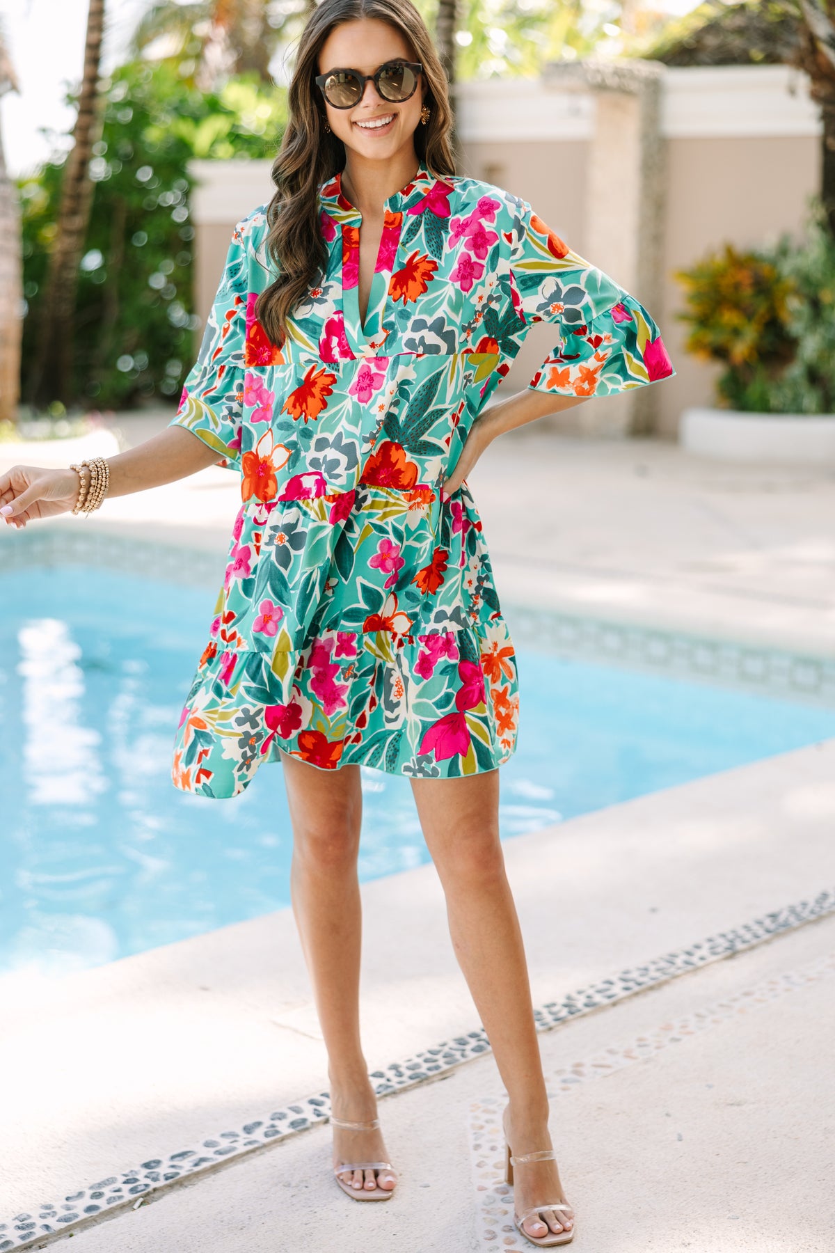 jade green floral dress Flora Dress in Jade - FINAL SALE