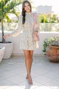 Walk My Way Yellow Ditsy Floral Dress, X-large - The Mint Julep Boutique