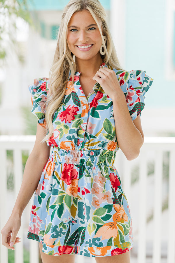 Wild Love Light Blue Floral Romper Shop the Mint Wild Love Light Blue Floral Romper Shop the Mint