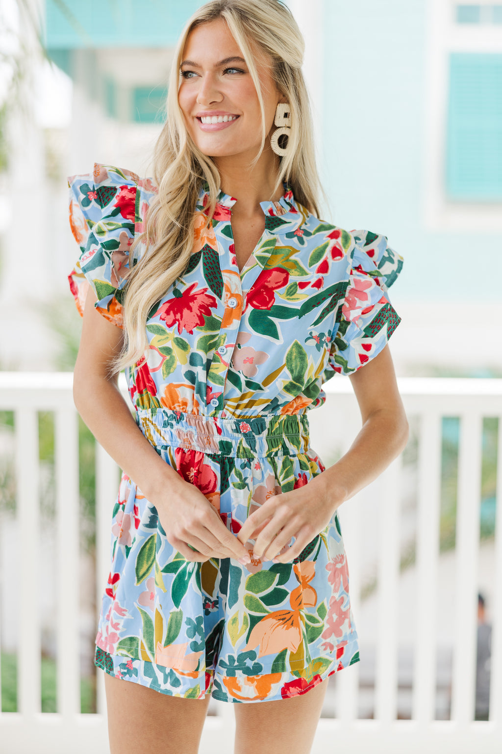 Wild Love Light Blue Floral Romper – Shop the Mint