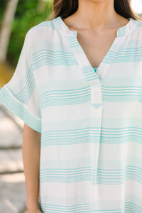 Follow The Rules Mint Green Striped Cover-Up