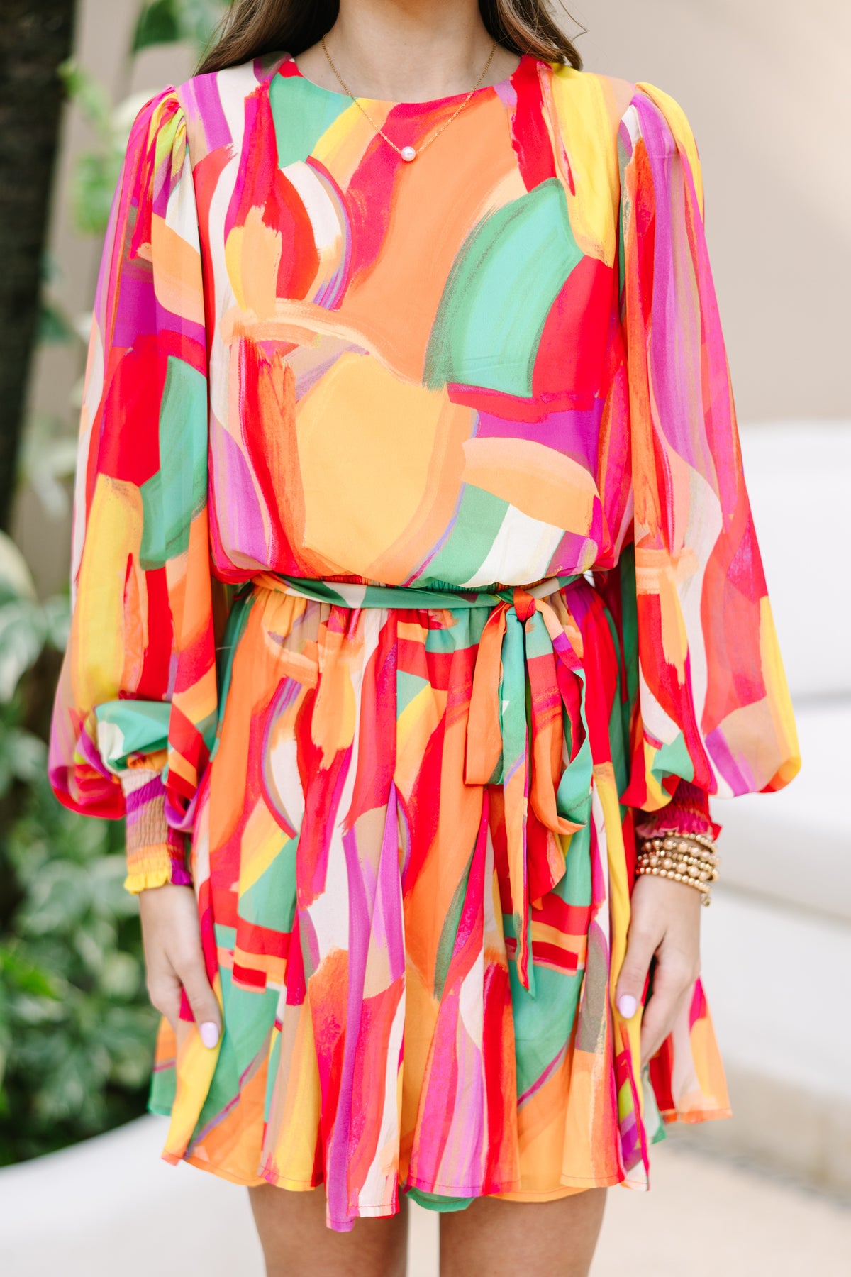 Abstract Dress Code Best In Bold Green Abstract Dress – Shop the Mint
