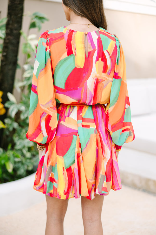 Green Geometric Abstract Dress