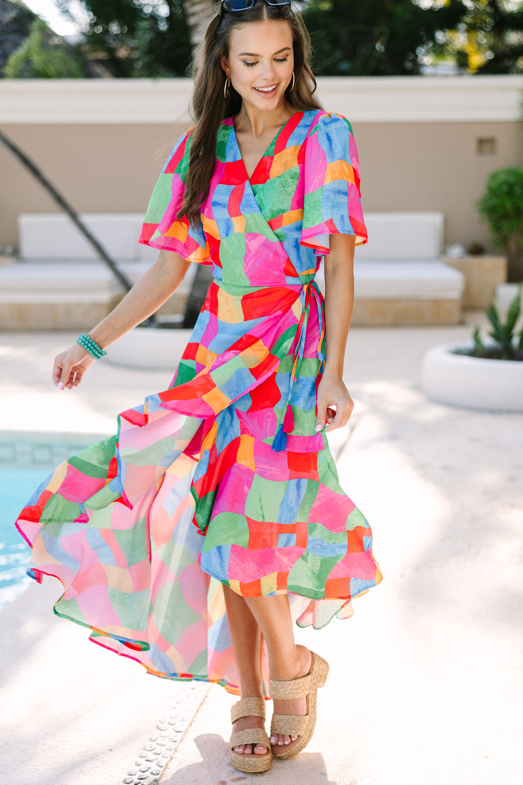 Dream Of The Day Red Abstract Midi Dress – Shop the Mint