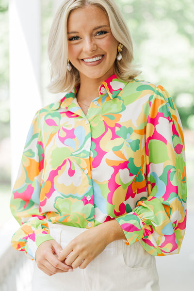 Never Leaving You Yellow Floral Blouse – Shop the Mint