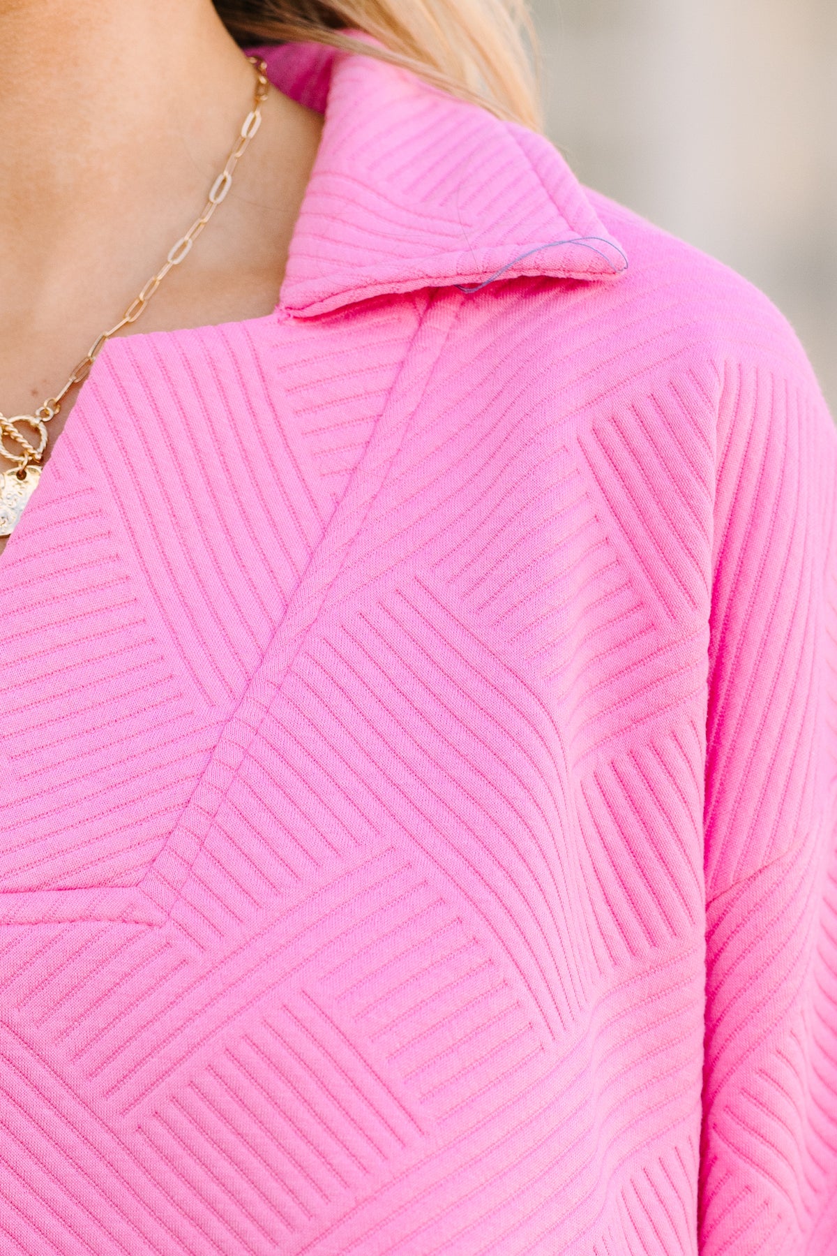 Make Your Day Pink Textured Top – Shop the Mint