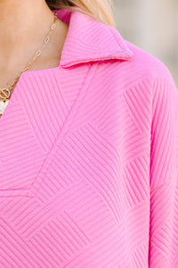 Make Your Day Pink Textured Top