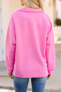 Make Your Day Pink Textured Top
