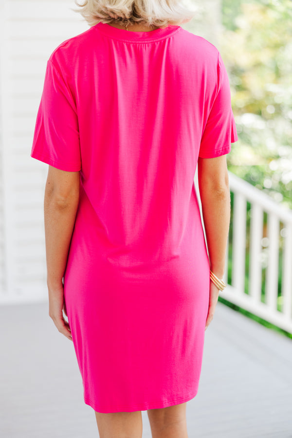 Take Your Time Fuchsia Pink T-shirt Dress Shop the Mint Take Your Time Fuchsia Pink T-shirt Dress Shop the Mint