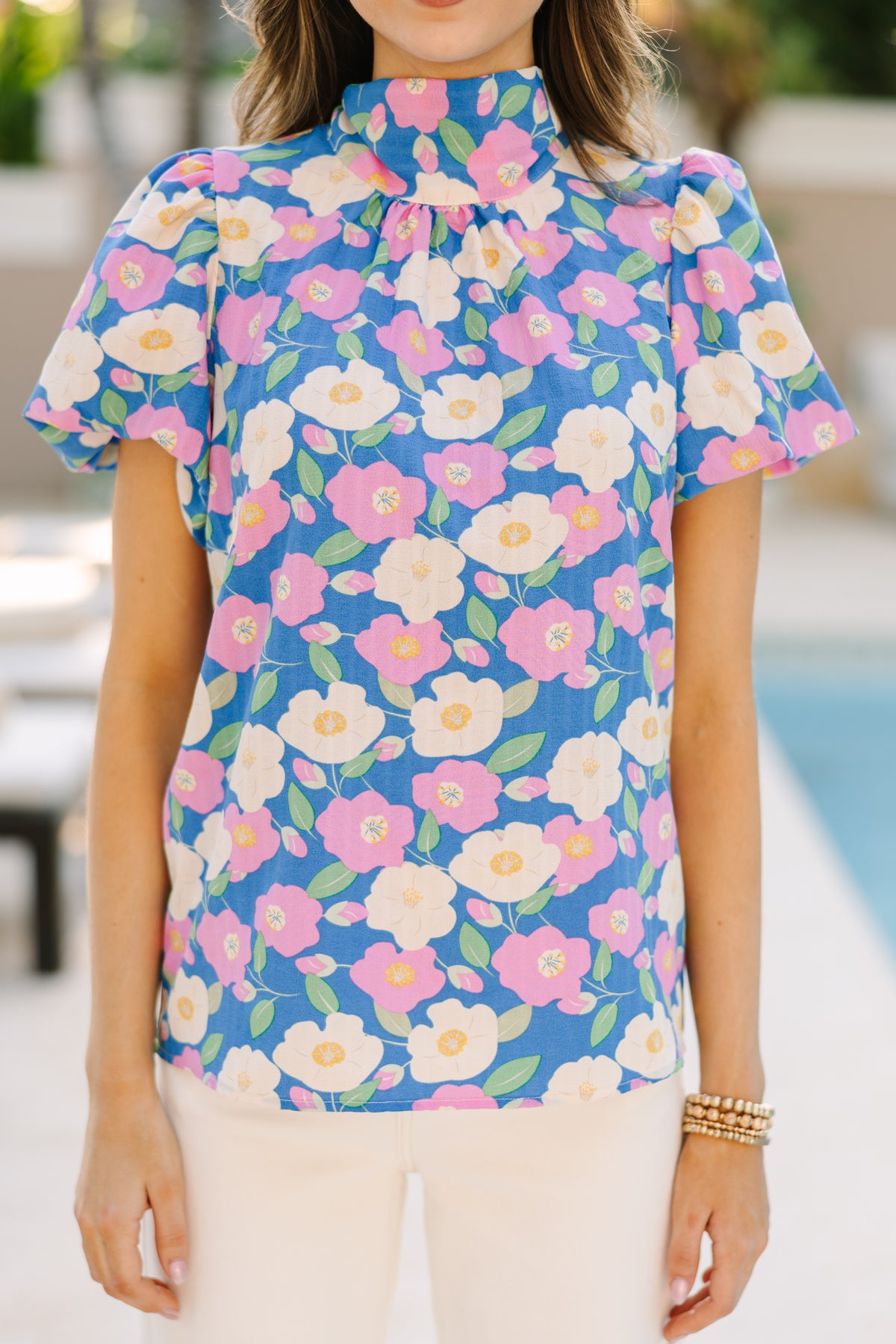 Carissa Light Blue Floral Blouse main image 1