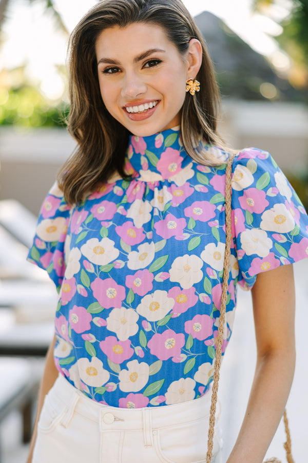 Can't Let You Go Light Blue Floral Blouse – Shop the Mint