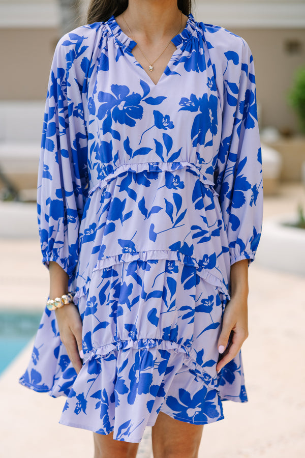 All That You Know Periwinkle Blue Floral Dress