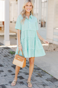 All You Need To Hear Green Striped Babydoll Dress