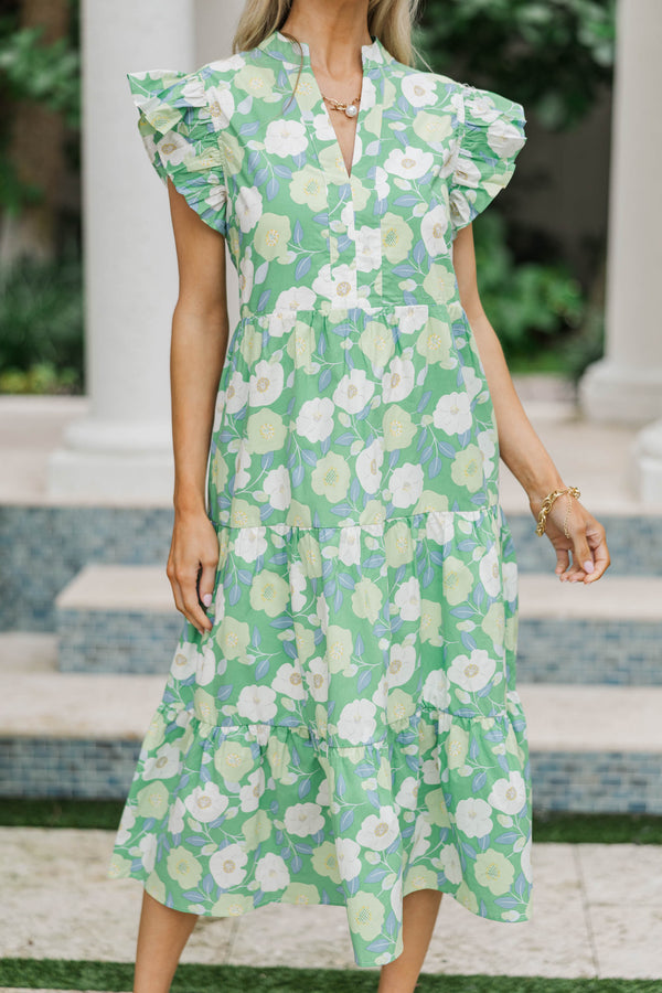 Bright Days Ahead Green White Combo Floral Midi Dress Shop the Mint Bright Days Ahead Green White Combo Floral Midi Dress Shop the Mint
