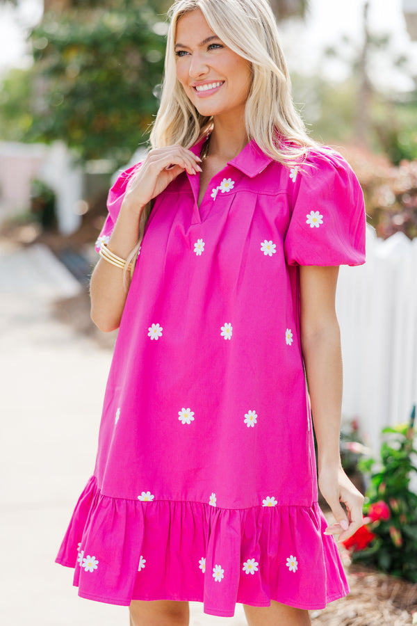 Dream Of The Day Fuchsia Pink Floral Embroidered Dress Shop the Mint Dream Of The Day Fuchsia Pink Floral Embroidered Dress Shop the Mint