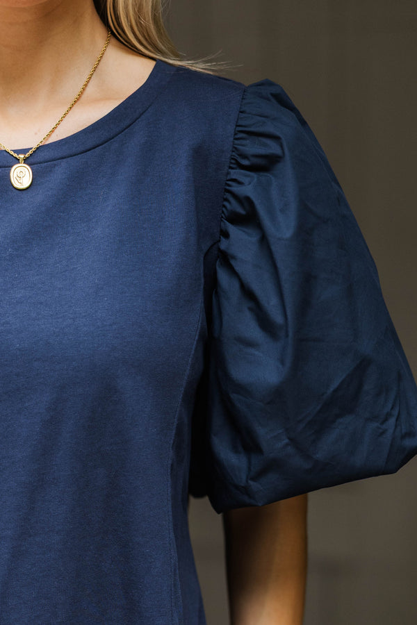Lovely New Day Navy Blue Blouse