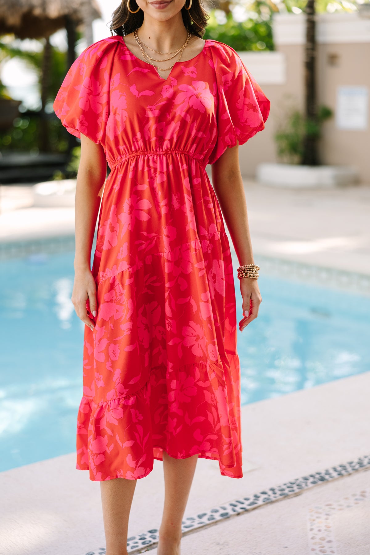 all in favor floral print midi dress All in Favor Floral Dresses for Women