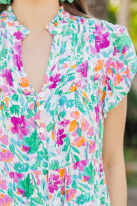 Real Love Magenta Purple Floral Midi Dress