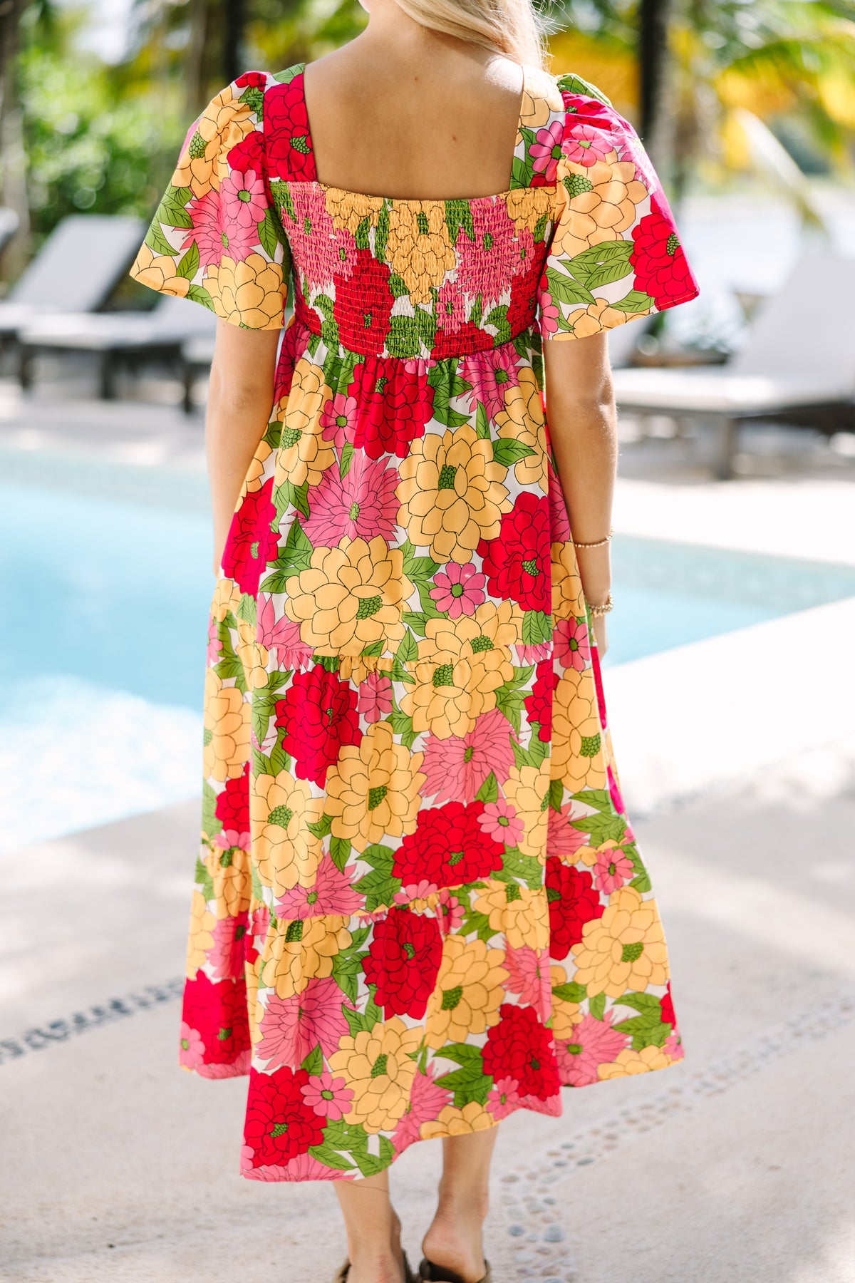 Miraic Mesh Dress Fuchsia Pink Flower