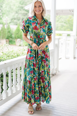 What Dreams Are Made Of Green Tropical Maxi Dress – Shop the Mint