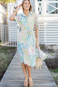 You Have My Attention White Floral Midi Dress