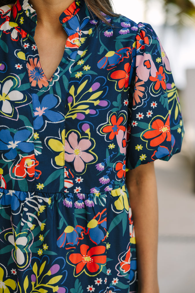 When You Know Navy Blue Floral Babydoll Dress – Shop the Mint