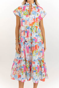 In Your Dreams Pink Toile Print Midi Dress