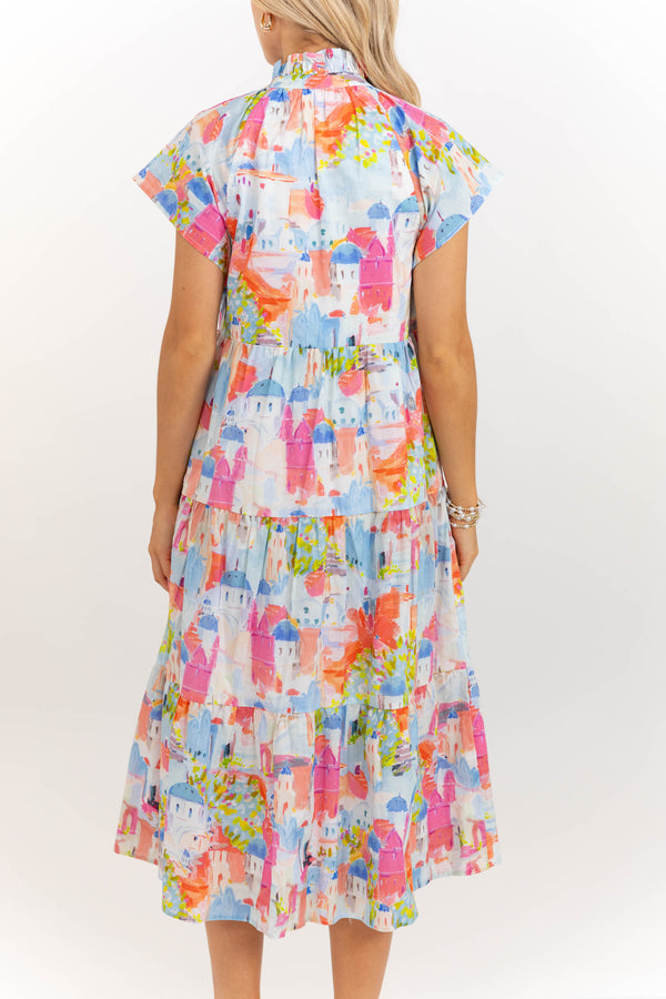 In Your Dreams Pink Toile Print Midi Dress