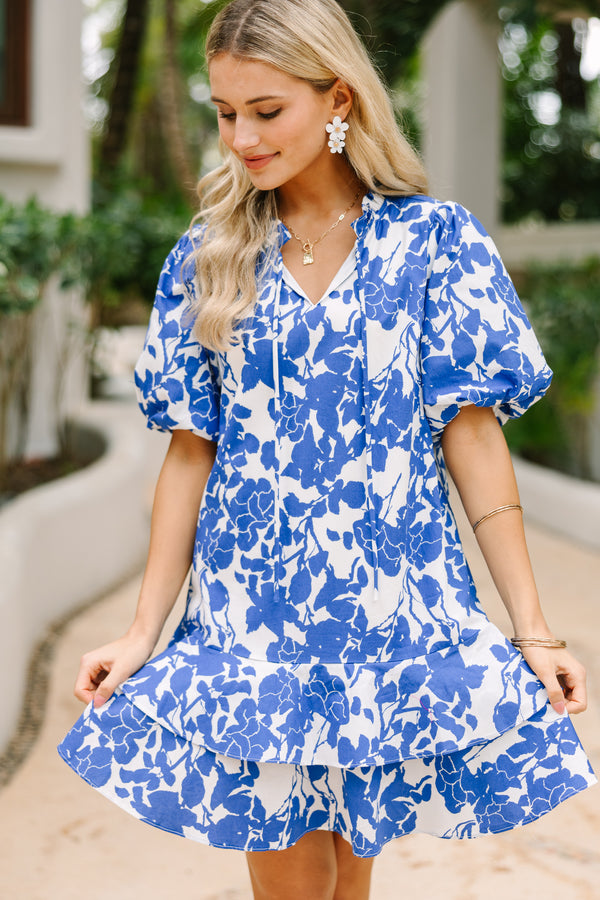 Get What You Love Blue Floral Dress