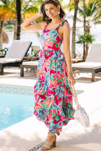 Want It All Blue Floral Maxi Dress