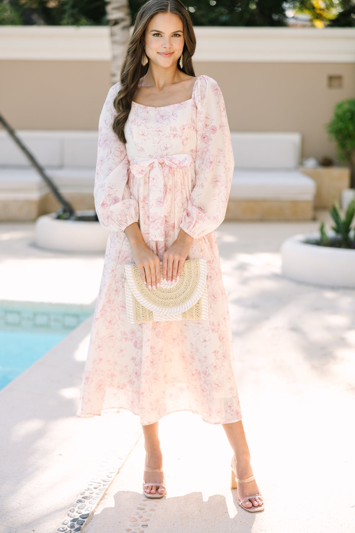 Feeling Oh So Sweet Pink Floral Midi Dress – Shop the Mint